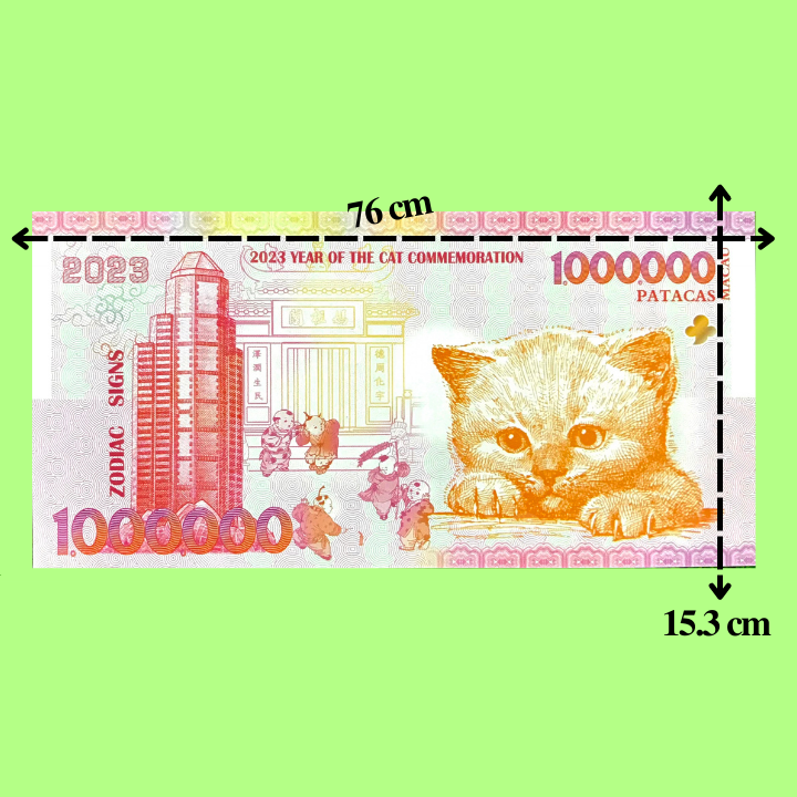 Tiền Lì Xì 1 Triệu Dola Macao Hình Con Mèo - SP005941